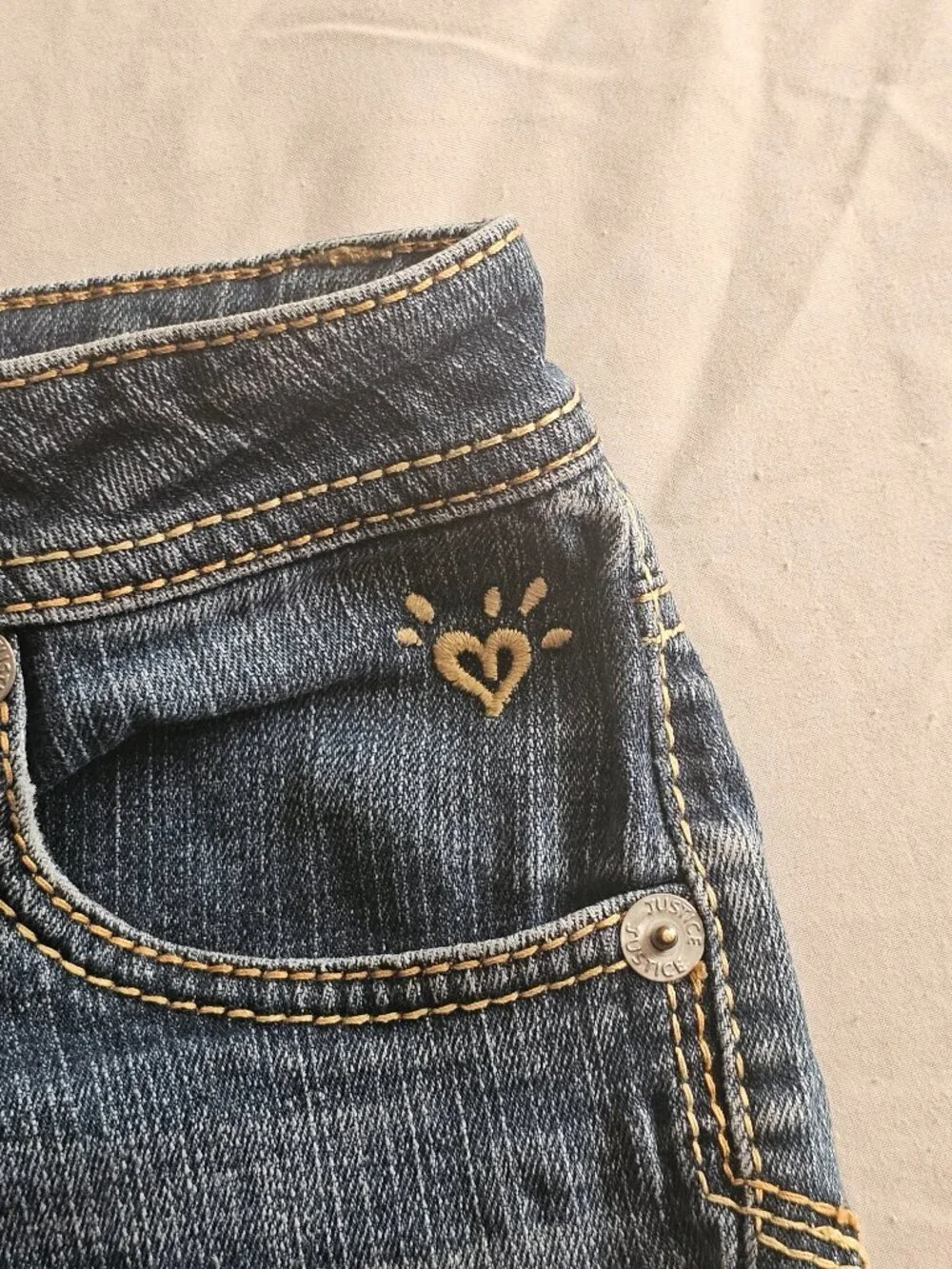 Justice Girls Denim Shorts Size 12R Blue Jean Shorty Classic 5 Pocket School